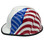 MSA V-Gard with Dual American Flag on Both Sides Hard Hats - Edge Left