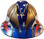 MSA FULL BRIM American Flag with 2 Eagles Hard Hats - Back View