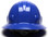 Pyramex 4 Point Full Brim Style with RATCHET Suspension Blue - Back View