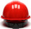 Pyramex 4 Point Cap Style Hard Hats with RATCHET Suspension Red  - Back View