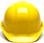 Pyramex 4 Point Cap Style Hard Hats with RATCHET Suspension Yellow - Back View