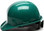 Pyramex 4 Point Cap Style Hard Hats with RATCHET Suspension Green - Side View