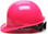 Pyramex 4 Point Cap Style Hard Hats with RATCHET Suspension Hi Viz Pink - Side View