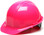 Pyramex 4 Point Cap Style Hard Hats with RATCHET Suspension Hi Viz Pink - Oblique View