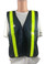 Soft Mesh Navy Blue Vests with Lime Stripes Front View