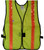 Lime Soft Mesh Safety Vests with 1.5 Inch Orange Stripes Pic 3