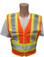 ANSI 207-2006 Public Service Safety Vests ~ Orange with Lime/Silver Stripes ~ 5 point Velcro Tear-Away