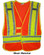 Orange Class II MESH First Responder Safety Vest ~ Lime/Silver Stripes and 5 Point Tear-Away pic 2