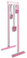 16 inch Utility / Sanitation Rack, (5) 2 inch Hooks - Pink