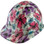 Flower Hydro Dipped GLOW IN THE DARK Hard Hats Cap Style with Ratchet Suspensions