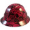 Tattoo Pink Hydro Dipped Hard Hats Full Brim Design - Oblique View
