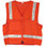 Orange Surveyor Safety Vests ~ With Silver Stripes ~ (POLYESTER MATERIAL) ~ Large Size