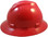 MSA V-Gard Full Brim Hard Hats with Fas-Trac Suspensions Red