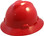 MSA V-Gard Full Brim Hard Hats with Fas-Trac Suspensions Red