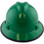 MSA V-Gard Full Brim Hard Hats with Fas-Trac Suspensions Green - with Protective Edge