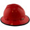 MSA V-Gard Full Brim Hard Hats with Staz-On Suspensions Red - with Protective Edge