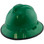 MSA V-Gard Full Brim Hard Hats with Staz-On Suspensions Green - with Protective Edge