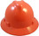 MSA V-Gard Full Brim Hard Hats with Staz-On Suspensions Hi Viz Orange