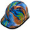 Oil Spill Design Hydro Dipped Hard Hats Cap Style - Edge Oblique Left