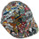 Sticker Bomb 4 Design Hydro Dipped Hard Hats Cap Style Design Oblique Left