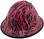 Zebra Pink Hydro Dipped Full Brim Hard Hats Edge Left