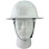 SkullBucket Aluminum Full Brim Hardhats with Ratchet Suspensions - White with Chin Strap