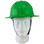 Skullbucket Aluminum Full Brim Hardhats ~ Suspension  ~ HI Viz Green with Chin Strap