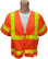 ANSI 2004 SLEEVED Class 3 Double Stripe Orange Safety Vests - Lime Stripes