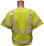 ANSI 2004 SLEEVED Class 3 Double Stripe MESH LIME Safety Vests - Silver Stripes Back pic