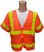 ANSI 2004 SLEEVED Class 3 Double Stripe Orange Mesh Safety Vests - Lime Stripes