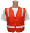 Orange Surveyors Safety Vest with Silver Stripes and Pockets Front