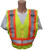 ANSI 207-2006 Public Service Safety Vests ~ Lime with Orange/Silver Stripes ~ Front View