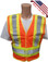 ANSI 207-2006 Public Service Safety Vests ~ Orange with Lime/Silver Stripes ~ 5 point Velcro Tear-Away Main pic