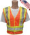 ANSI 207-2006 Public Service Safety Vests ~ MESH Orange with Lime/Silver Stripes ~ 5 point Velcro Tear-Away Main Pic