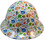 Cartoon Fish Hydro Dipped Hard Hats Full Brim Design ~ Front View