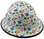 Cartoon Fish Hydro Dipped Hard Hats Full Brim Design ~ Oblique View with edge right