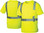 Pyramex Class 2 Hi-Vis Lime T-Shirts, 1 Pocket w/ Silver Stripes