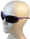 ERB Ella Safety Glasses with Purple Frame and Smoke Lens ~ Left Side View