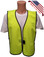 Solid Material Lime Safety Vests ~ Front View