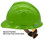 MSA V-Gard Cap Style Hard Hats with Swing Suspensions HiViz Lime - Normal Position
