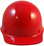 MSA Skullgard Cap Style Hard Hats - Ratchet Suspensions - Red - Front View