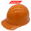 MSA Skullgard (LARGE SHELL) Orange Cap Style Hard Hats with Ratchet Suspension - Oblique Left