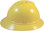 MSA Advance Full Brim Vented Hard hat with 4 point Ratchet Suspension Yellow - Right Side View