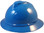 MSA Advance Full Brim Vented Hard hat with 6 point Ratchet Suspension Blue - Oblique View