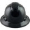 Pyramex Ridgeline Full Brim Hard Hat Shiny Black Graphite Pattern with Protective Edge - Front View