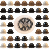 Pyramex Full Brim RIDGELINE Hard Hats - 6 Point Ratchet Suspensions