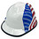 MSA V-Gard with Dual American Flag on Both Sides Hard Hats - Edge Oblique Left