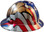 MSA FULL BRIM American Flag with 2 Eagles Hard Hats - Left Side View