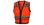 Pyramex Class 2 Hi-Vis Orange Safety Vests with Black Trim and 8 Pockets (RVZ2820) Front View