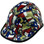 Texas Pride Cap Style Hydro Dipped Hard Hats - with edge Oblique View Right